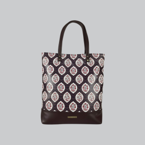 Mughal Floral PU Leather Tote Bag