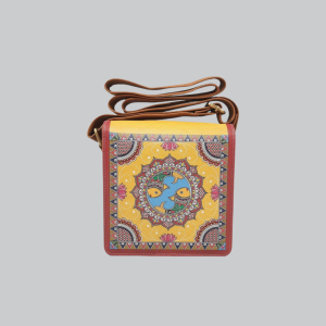 Madhubani Faux Leather Square Sling Bag