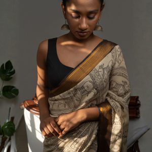 Jaipur Traditional Block Print Saree - With Blouse Piece