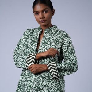 Dark Green Kalamkari Jacket