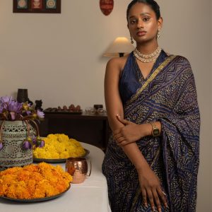 Jaipur Crape Silk Saree - Blue