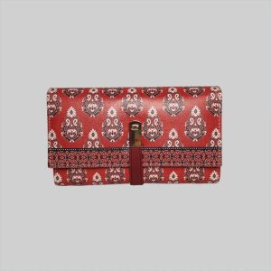 Ajrakh Wallet with Mobile Case (Maroon)