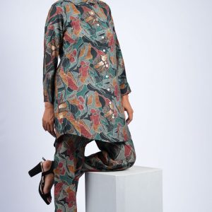 Black & Gold Batik Print Co-ord Suit
