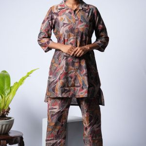 Dark Brown Designer Cotton Mix